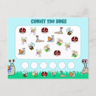 Preschool Insect Counting Wiskunde Activity Briefkaart