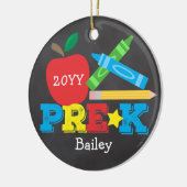 Preschool Keepomwille Apple Crayons Chalkboard Keramisch Ornament (Links)