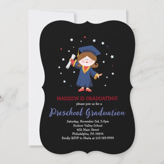 PRESCHOOL KINDERGARTEN Graduation Party Invitation (Devant)