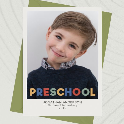 PreSchool Photo KeepSake-notitiekaart