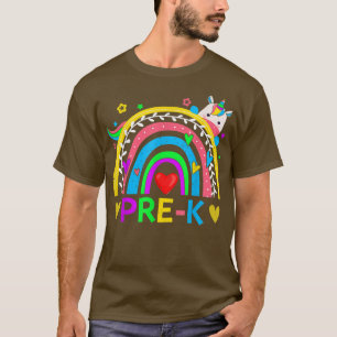 Preschool Rainbow Girls Boys Teacher Team PreK Squ T-shirt