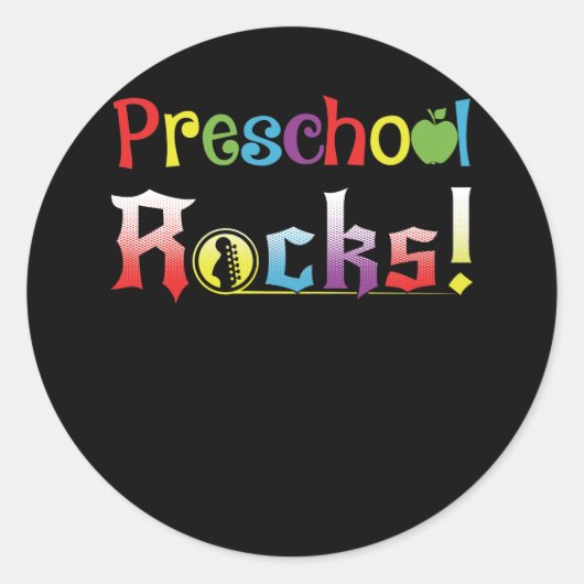 Preschool Rocks Teacher Ronde Sticker (Voorkant)