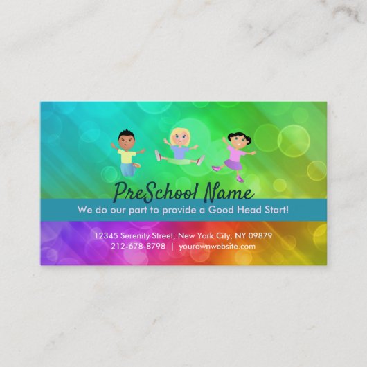 Preschool slogans visitekaartje (Voorkant)