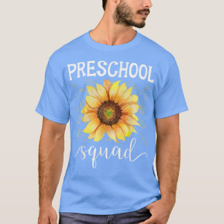 Preschool Squad Funny Sunflower Teacher terug naar T-shirt