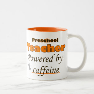 Preschool Teacher Powered by caffeine Tweekleurige Koffiemok