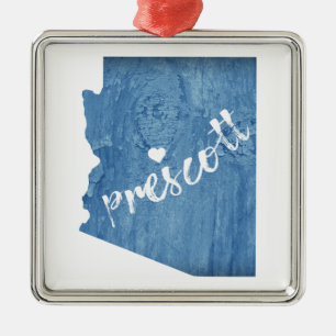 Prescott Arizona Wood Grain Metalen Ornament