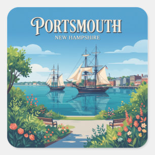 Prescott Park Waterfront Portsmouth New Hampshire Vierkante Sticker