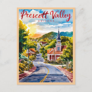 Prescott Valley, Arizona Waterverf schilderij Briefkaart