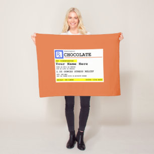 Prescription Chocolate Gepersonaliseerd Funny Fleece Deken
