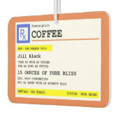Prescription Coffee Square Personalized Luchtverfrisser (Links)