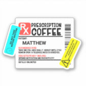 Prescription de café avec avertissement étiquettes (Devant)