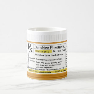 Prescription personnalisable RX de tasse de café
