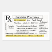 Prescription pour Sticker rectangulaire café (Devant)