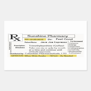 Prescription pour Sticker rectangulaire café
