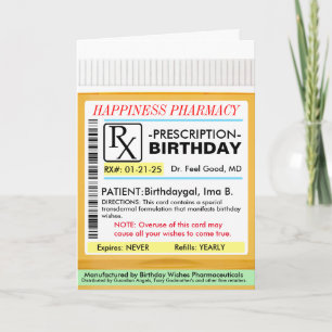 Prescription RX pour carte BIrthdays