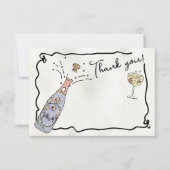 Presecco dessiné à la main et Carte de remerciemen (Devant)