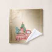 Présences de pins de Camion Rouge, Snowflakes, Noë (Gant de toilette)