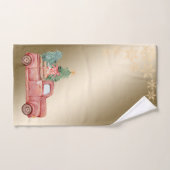 Présences de pins de Camion Rouge, Snowflakes, Noë (Serviette à main)