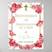 Presentación 3 años Affiche de bienvenue Papillons (Devant)