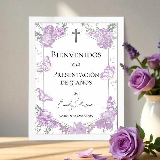 Presentación 3 años Affiches de bienvenue Papillon