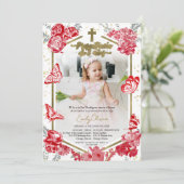 Presentación 3 años Photo Invitation Papillon (Debout devant)