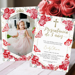 Presentación 3 años Photo Invitation Papillon