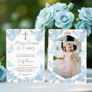 Presentación 3 años Photo Invitation Papillon