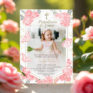 Presentación 3 años Photo Invitation Papillon