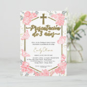 Presentación 3 años Photo Invitation Papillon (Debout devant)