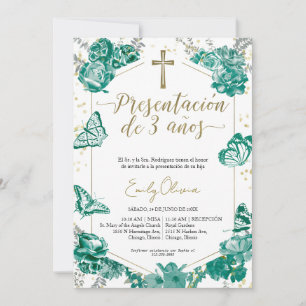 Presentación 3 años Photo Invitation Papillon