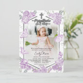 Presentación 3 años Photo Invitation Papillon (Debout devant)