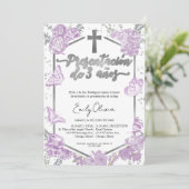 Presentación 3 años Spaanse uitnodiging vlinder (Staand voorkant)