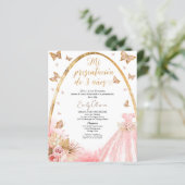 Presentación de 3 Años Budget Spaanse uitnodiging (Staand voorkant)