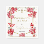 Presentación de 3 años servetten vlinders rood (Voorkant)