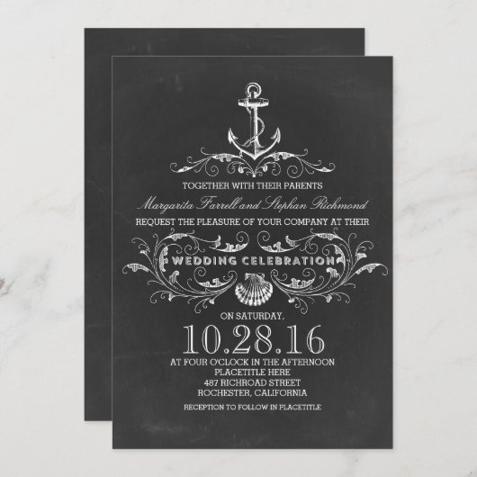 présentateur de tableau noir invitations de mariag (Devant / Derrière)