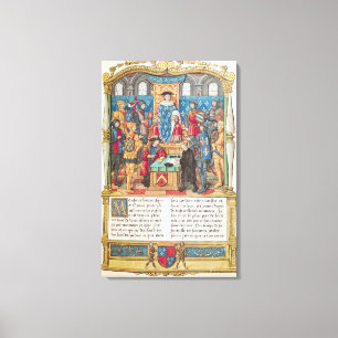 Presentatie van de Memoires aan Louis XI Canvas Afdruk