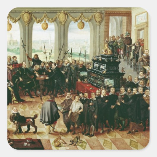 Presentatie van Duke Phillip II Vierkante Sticker (Voorkant)