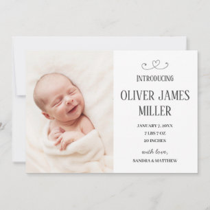 Présentation de Baby Faire-part de naissance Carte