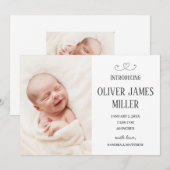 Présentation de Baby Faire-part de naissance Carte (Devant / Derrière)