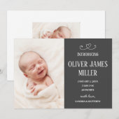 Présentation de Baby Faire-part de naissance Carte (Devant / Derrière)