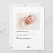 Présentation de Baby Faire-part de naissance Carte (Dos)