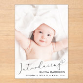 Présentation de la Faire-part de naissance acryliq (Recto)