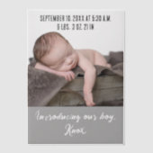 Présentation de notre Faire-part de naissance phot (Recto)