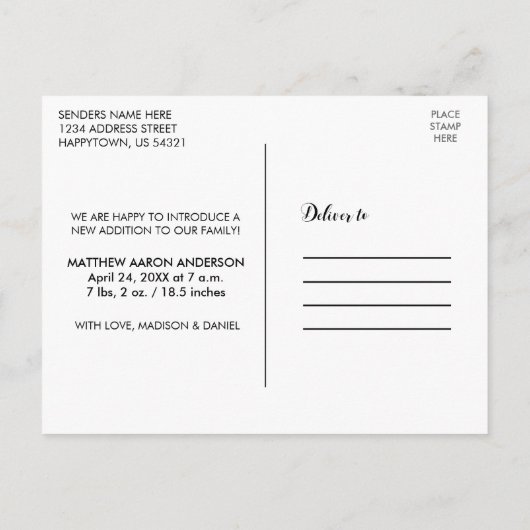 Présentation de nouveaux Coeurs Bébés Faire-part P (Dos)