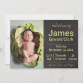 Présentation des faire-part de naissance avec phot (Devant)