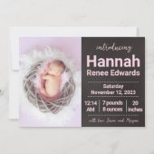 Présentation des faire-part de naissance avec phot (Devant)