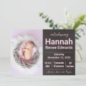 Présentation des faire-part de naissance avec phot (Debout devant)