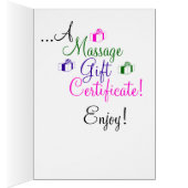 Présentation du certificat cadeau de massage (Intérieur (Droit))