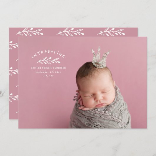 Présentation du faire-part de naissance photo de b (Devant / Derrière)