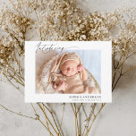 Présentation du Faire-part de photo de script<br><div class="desc">Birht faire-part propose une calligraphie script.</div>